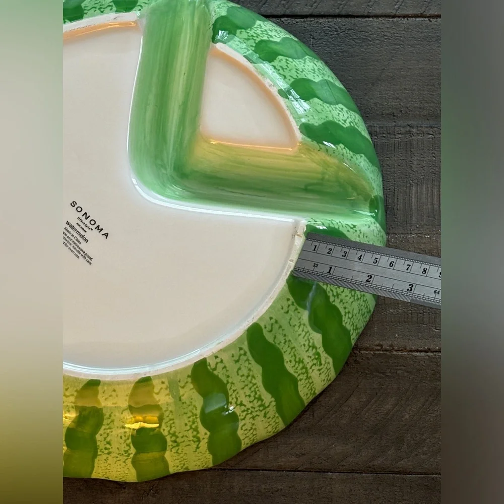 Williams Sonoma Watermelon Scalloped Divider Dish
